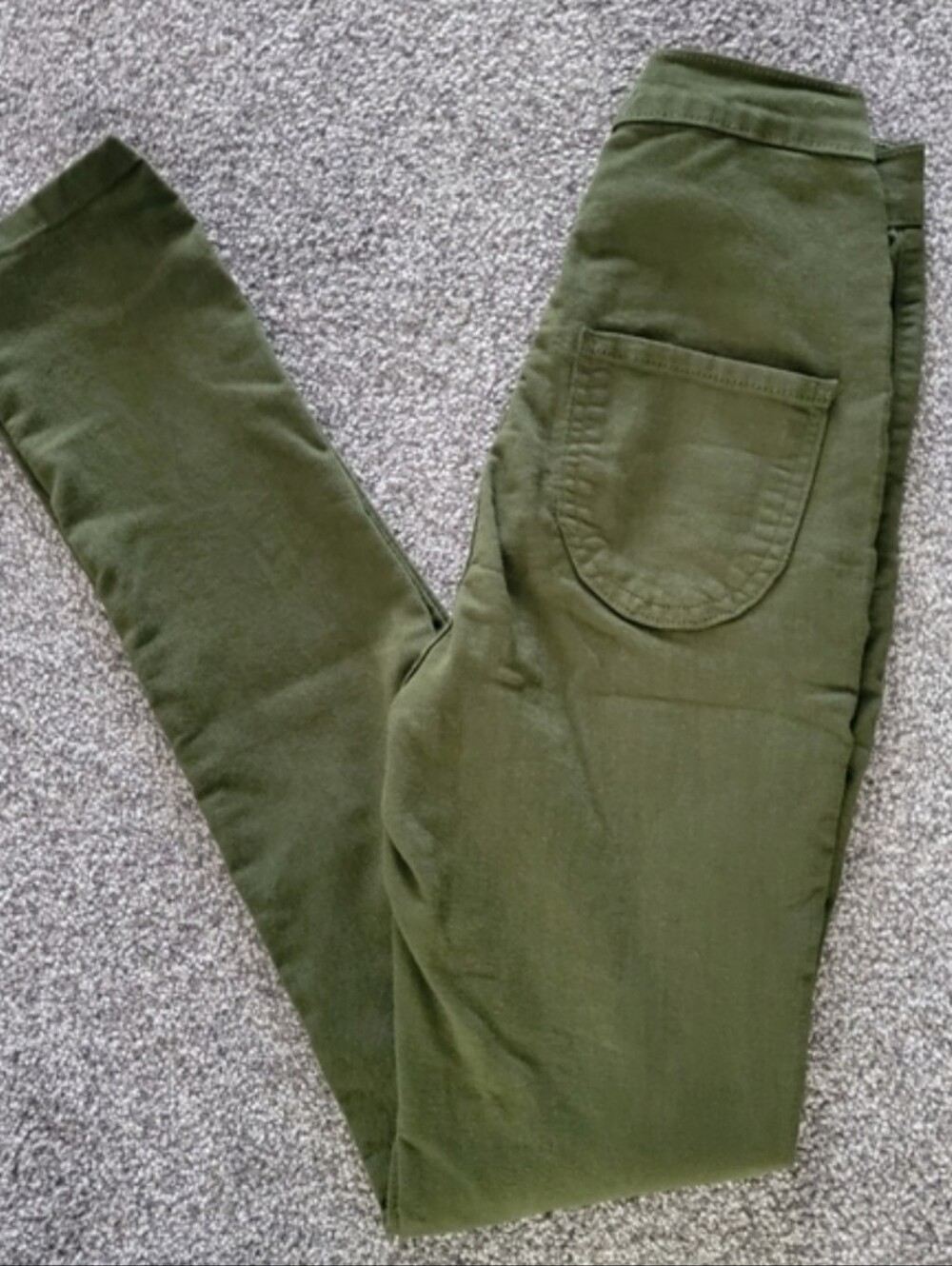 High-Waist Olive Green Skinny Jeans - Picture 5 of 5